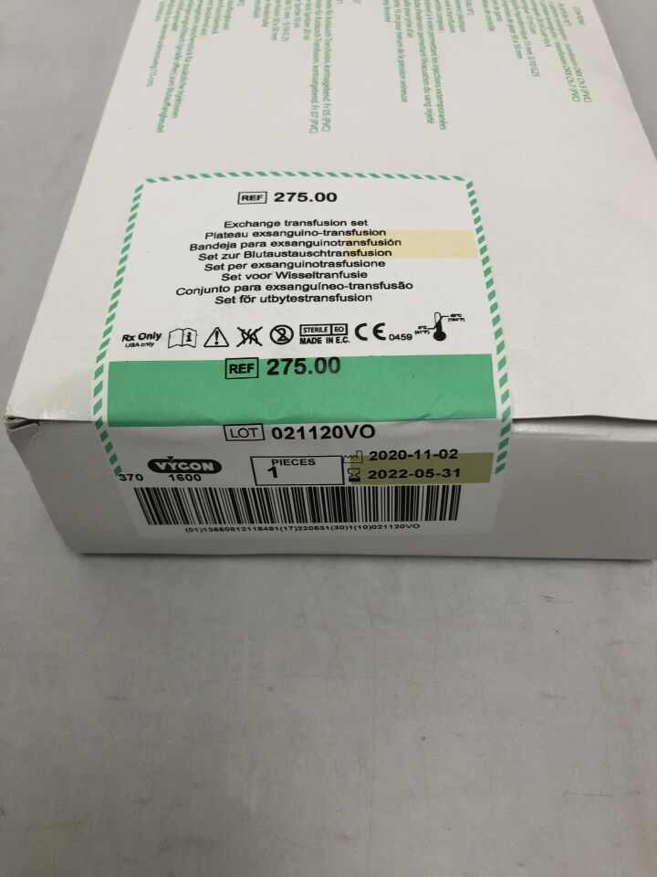 275 - VYGON - Exchange transfusion set, (BX/1) - ( Expiry Date: 2022-05-31 )