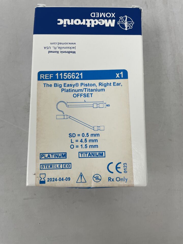 1156621 - MEDTRONIC - Big Easy Right Ear Offset Platinum and Titanium Piston, 0.5 mm Shaft Diameter, 4.5 mm, () - ( Expiry Date: 2024-04-09 )