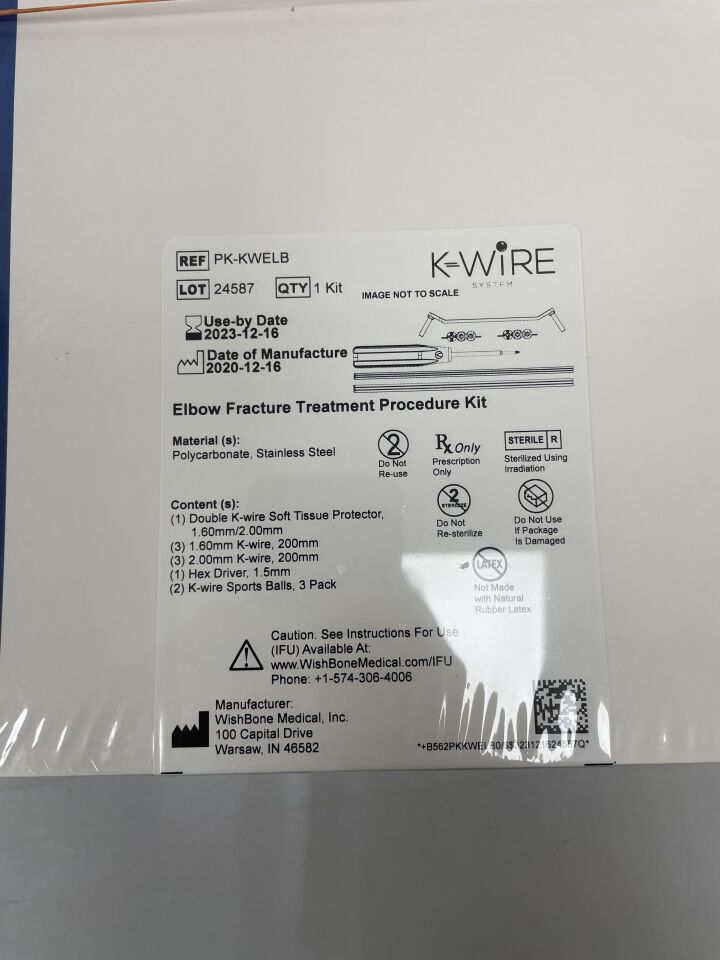 PK-KWELB - WISHBONE MEDICAL - K-Wire Elbow Fracture Treatment Procedure Kit, (BX/1) - ( Expiry Date: 2023-12-16 )