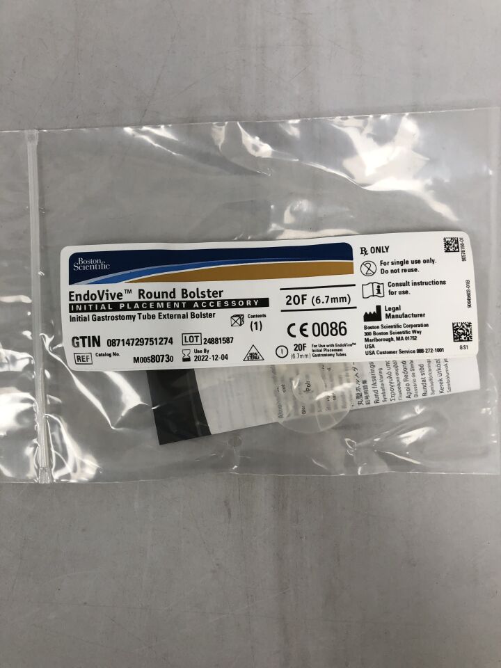8073 - BOSTON SCIENTIFIC - EndoVive Round Bolster, Initial Gastrostomy Tube External Bolster, 20F, (EA) - ( Expiry Date: 2022-12-04 )