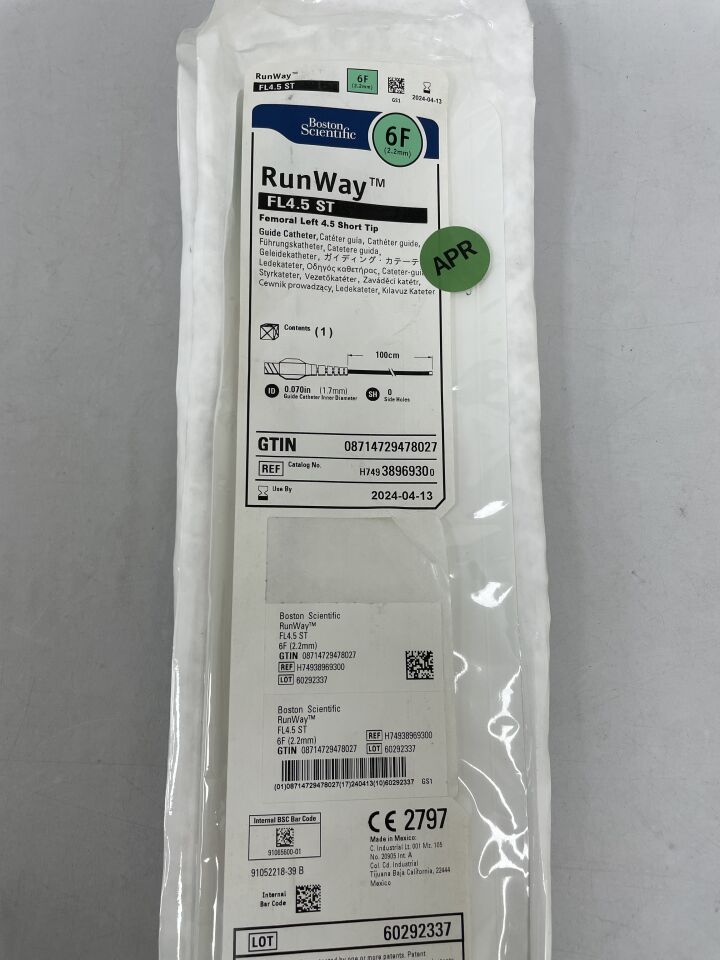 3896930 - BOSTON SCIENTIFIC - RunWay Femoral Left 4.5 Short Tip, (EA) - ( Expiry Date: 2024-04-13 )