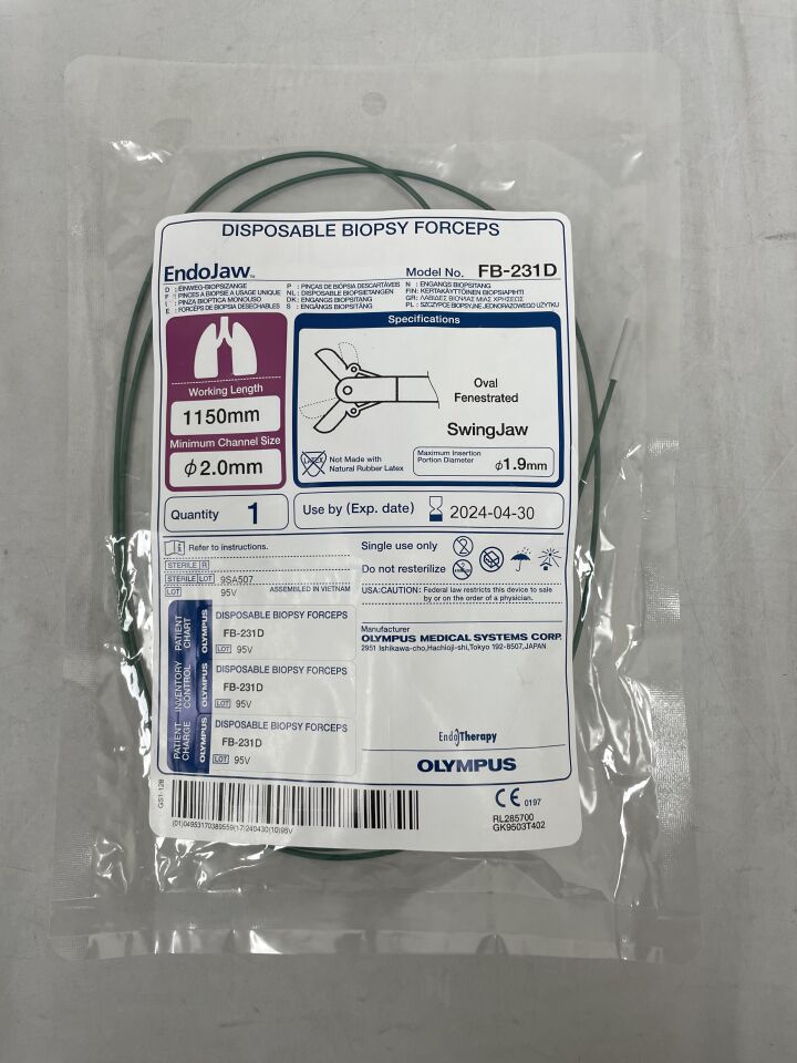 FB-231D - OLYMPUS - EndoJaw Single-Use Oval Cup Fenestrated Biopsy Forceps, 1150 mm Working Length, () - ( Expiry Date: 2024-04-30 )