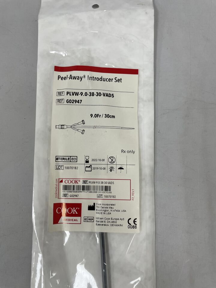 G02947 - COOK - Multipurpose Peel-Away Sheath Introducer 9F x 0.038", 30cm, (EA) - ( Expiry Date: 2022-10-08 )