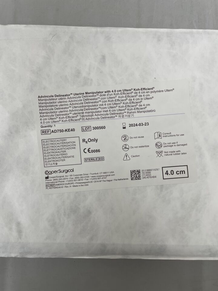 AD750-KE40 - COOPER SURGICAL - Advincula Delineator Uterine Manipulator, 4 cm Ultem Koh Koh-Efficient, () - ( Expiry Date: 2024-03-23 )