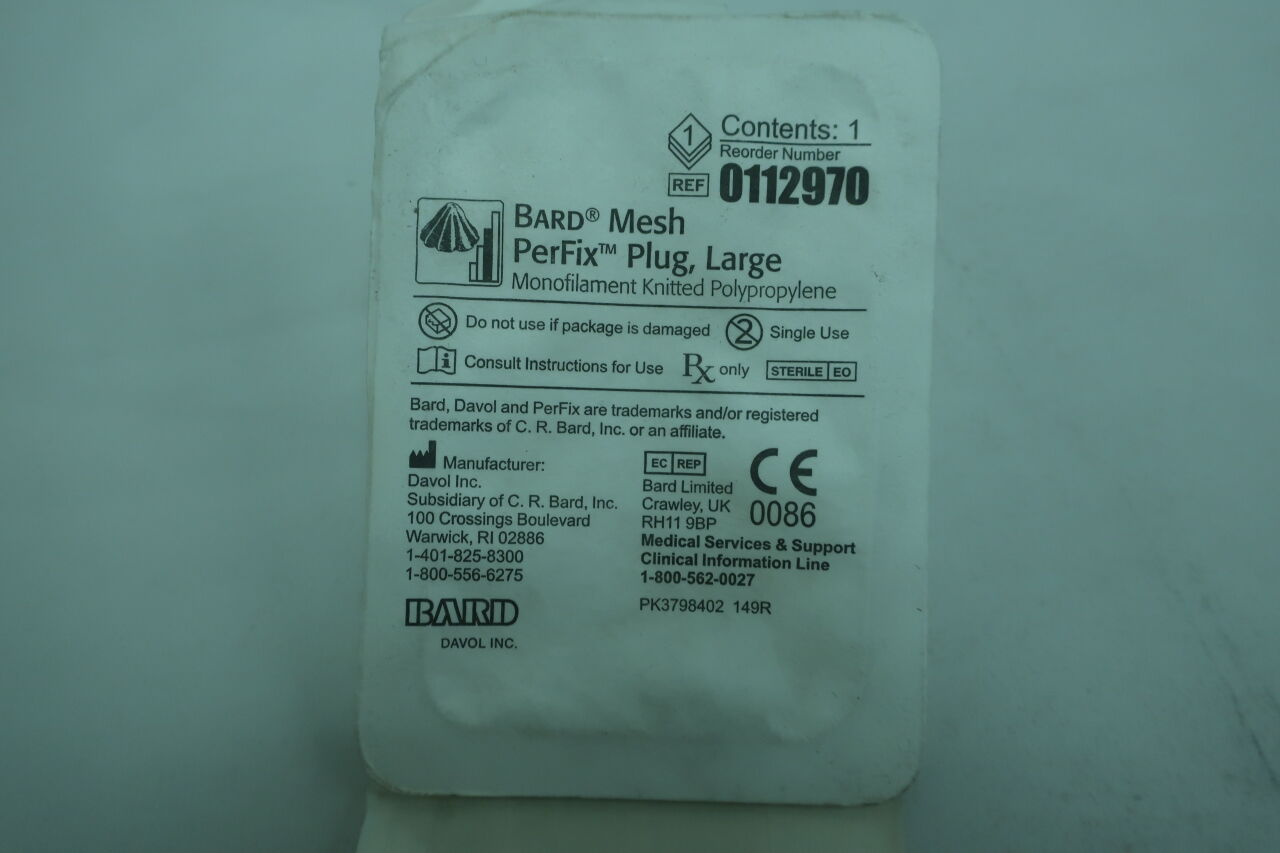 112970 - BARD - PerFix Plug, Large Monofilament Knitted Polypropylene, (BX/6) - ( Expiry Date: 2024-06-28 )