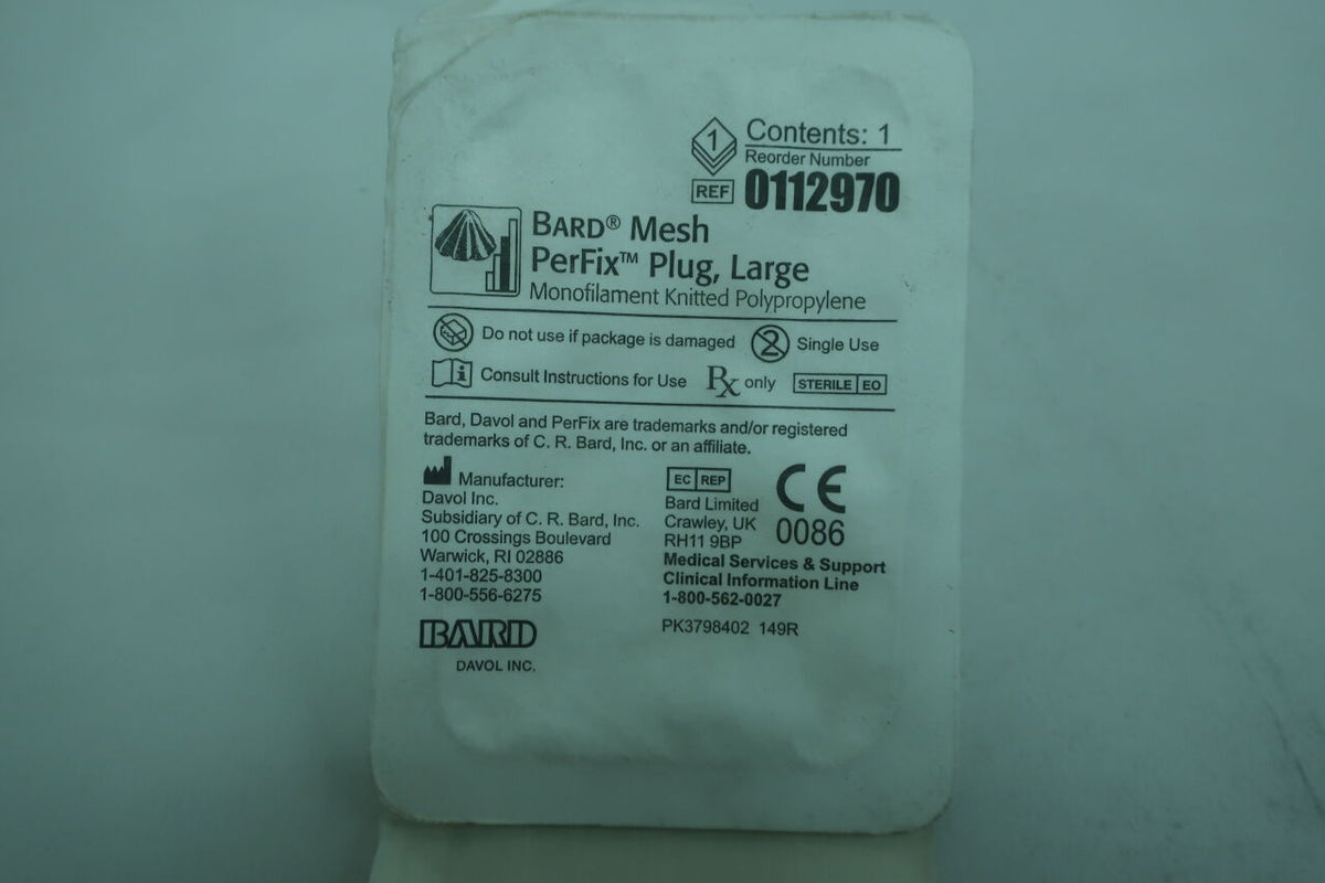112970 - BARD - PerFix Plug, Large Monofilament Knitted Polypropylene, (BX/6)