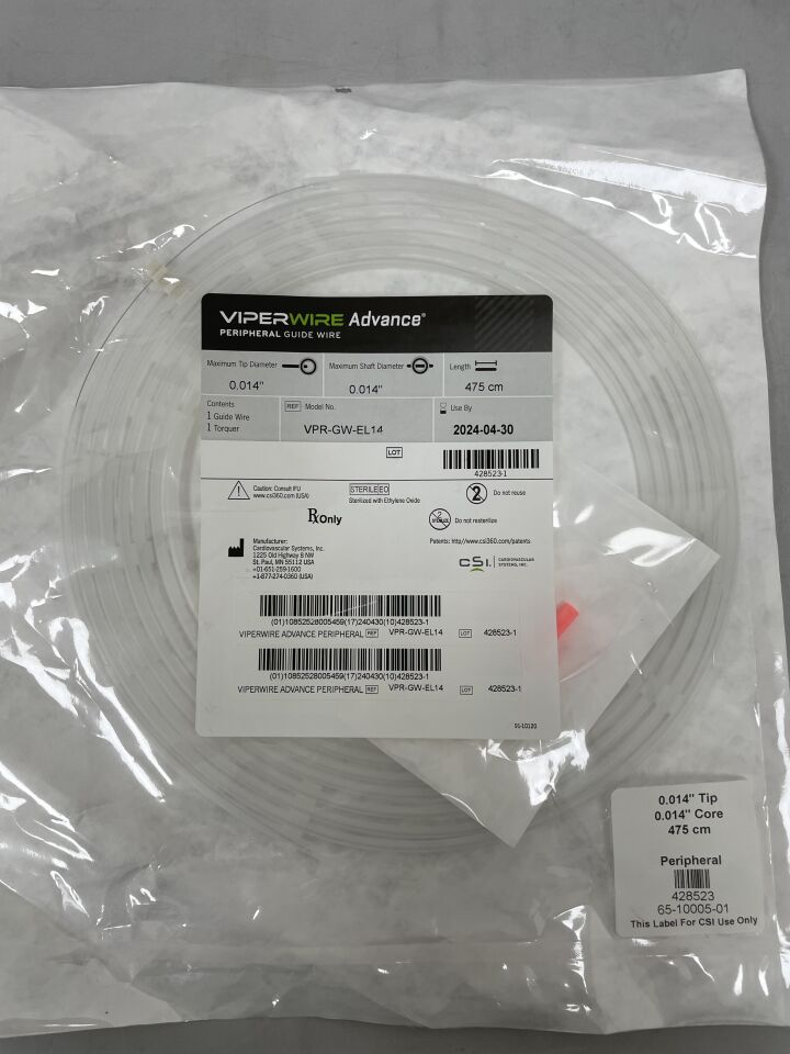 VPR-GW-EL14 - CSI - ViperWire Advance Peripheral Guidewire 0.014" x 475cm, (EA) - ( Expiry Date: 2024-04-30 )