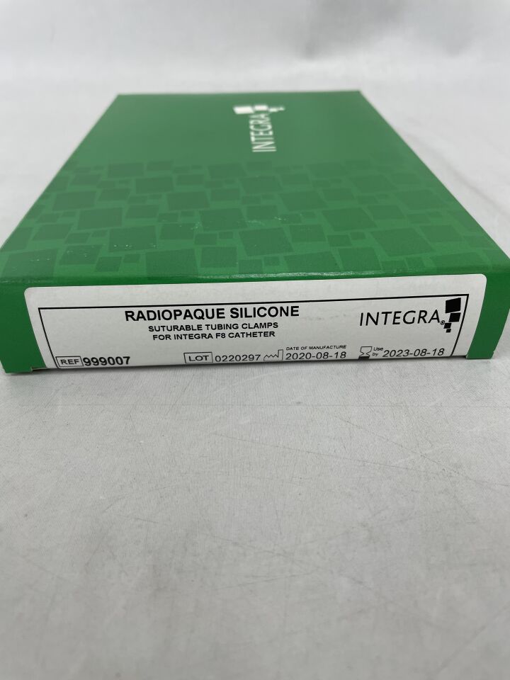 999007 - INTEGRA - Radiopaque Silicone Suturable Tubing Clamps for F8 Catheter, (BX/1) - ( Expiry Date: 2023-08-18 )