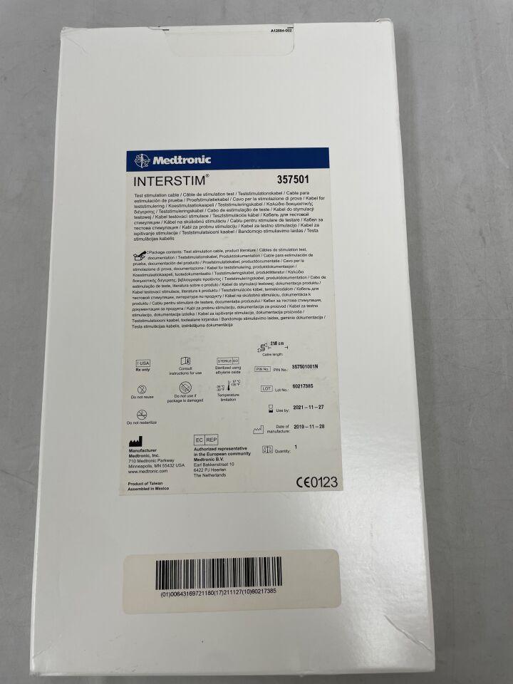 357501 - MEDTRONIC - INTERSTIM Test Stimulation Cable Length 218cm, () - ( Expiry Date: 2021-11-27 )