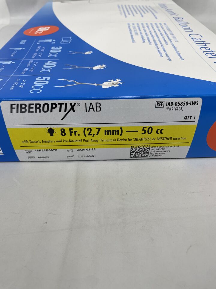 IAB-05850-LWS - TELEFLEX - FIBEROPTIX 主動脈內球囊 (IAB) 導管套件 - 8Fr x 50cc,(盒/1)-(有效期限:2026-02-28)