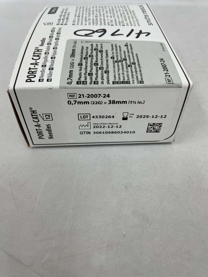 21-2007-24 - SMITHS MEDICAL - port-a-cath huber needle deltec, 22 g , ( BX/12 ) - ( Expiry Date : 2025-12-12 )