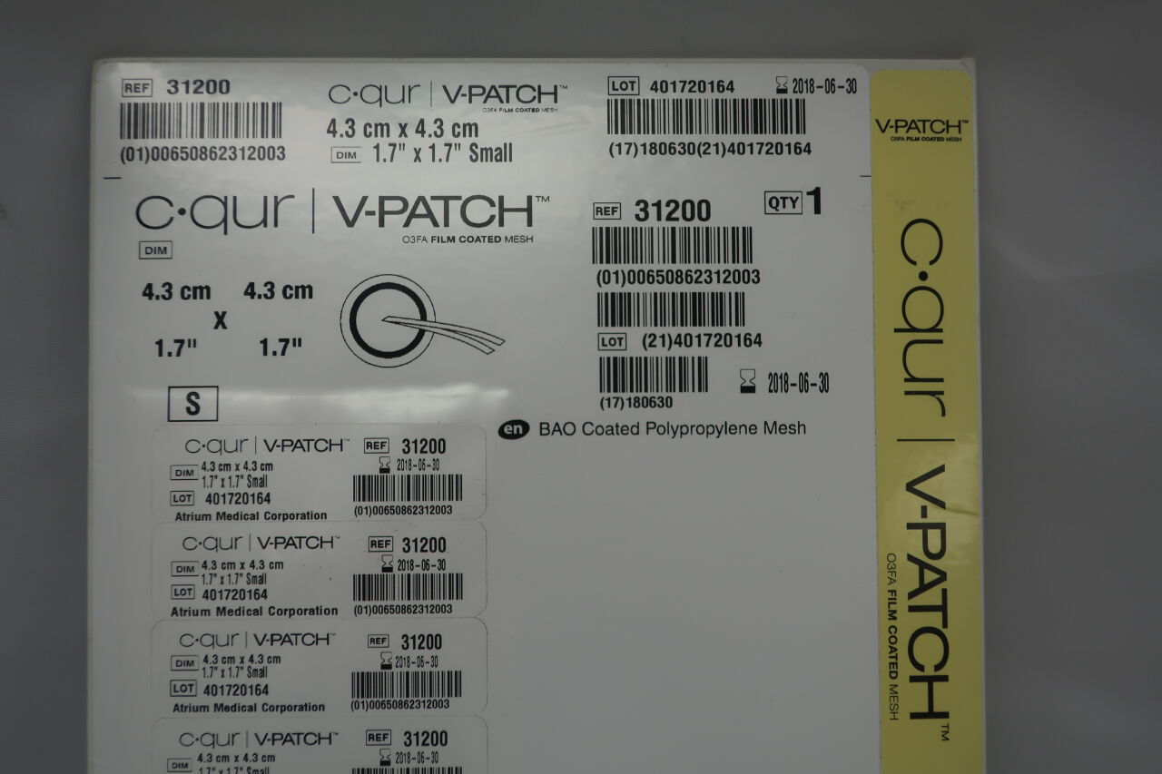 31200 - ATRIUM - Atrium C-QUR V-Patch Mesh, 4.3 x 4.3 cm Size, (BX/1) - ( Expiry Date: 2022-01-04 )