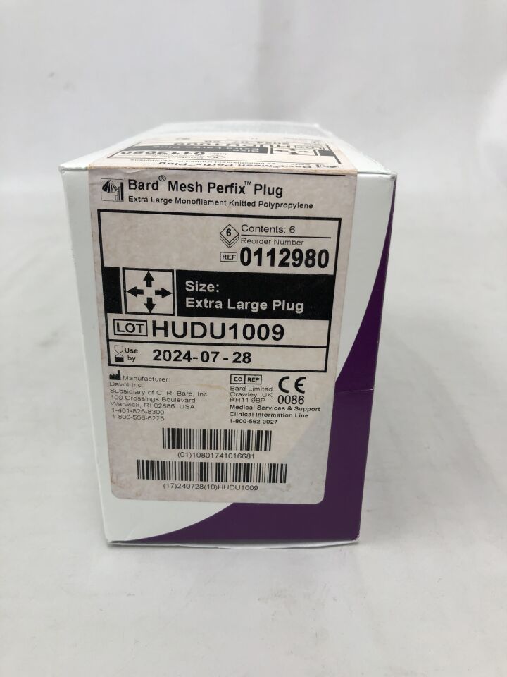 112980 - BARD - Mesh Perfix Plug Extra Large Monofilament Knitted Polypropylene, (BX/6) - ( Expiry Date: 2024-07-28 )