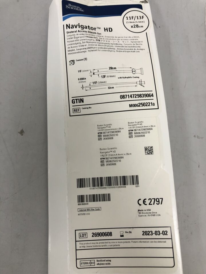 250221 - BOSTON SCIENTIFIC - Navigator HD Ureteral Access Sheath Set, 11F, 13F X 28cm, () - ( Expiry Date: 2023-03-02 )