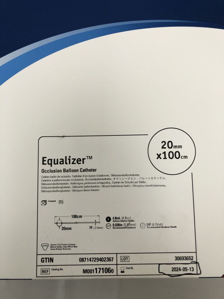 17106 - BOSTON SCIENTIFIC - Equalizer Occlusion Balloon Catheter, 20mm X 100cm, (BX/1) - ( Expiry Date: 2024-05-13 )