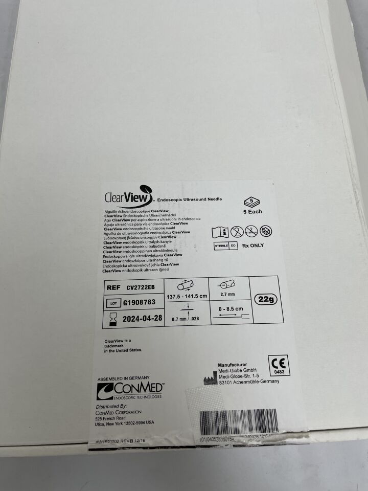CV2722EB - CONMED - ClearView 0.70 x 2.70mm Endoscopic Ultrasound Needle, (BX/5) - ( Expiry Date: 2024-04-28 )