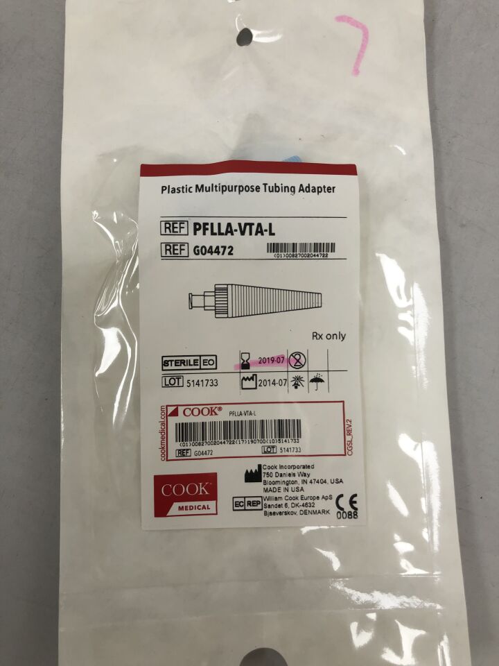 G04472 - COOK - Plastic Multipurpose Tubing Adapter, (EA) - ( Expiry Date: 2019-07-31 )