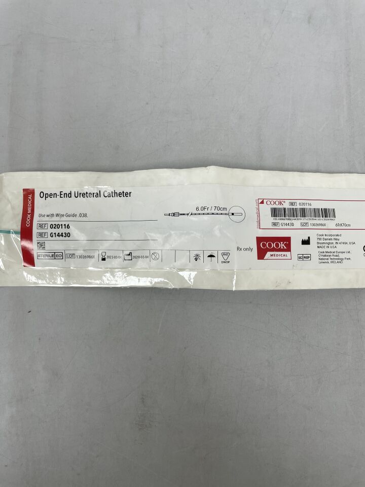 G14430 - COOK - Open-End Ureteral Catheter 4F x 70cm, (EA) - ( Expiry Date: 2023-03-04 )