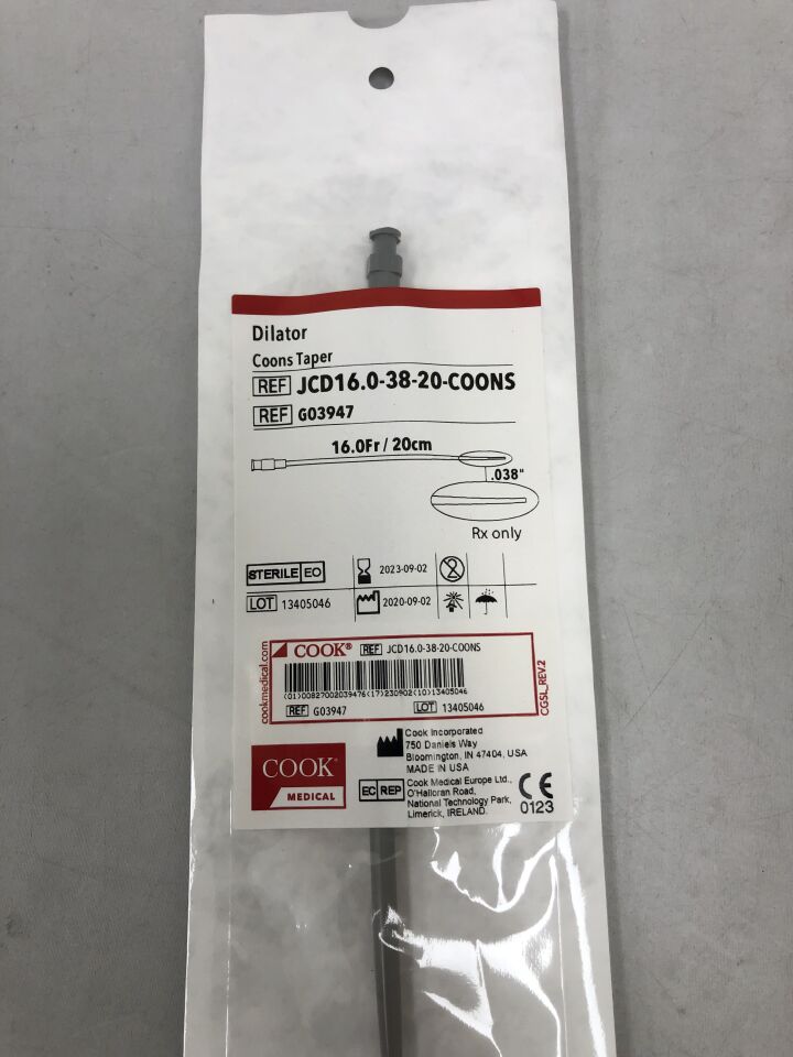 G03947 - COOK - Dilator Coons Taper, 16F, (EA) - ( Expiry Date: 2023-09-02 )
