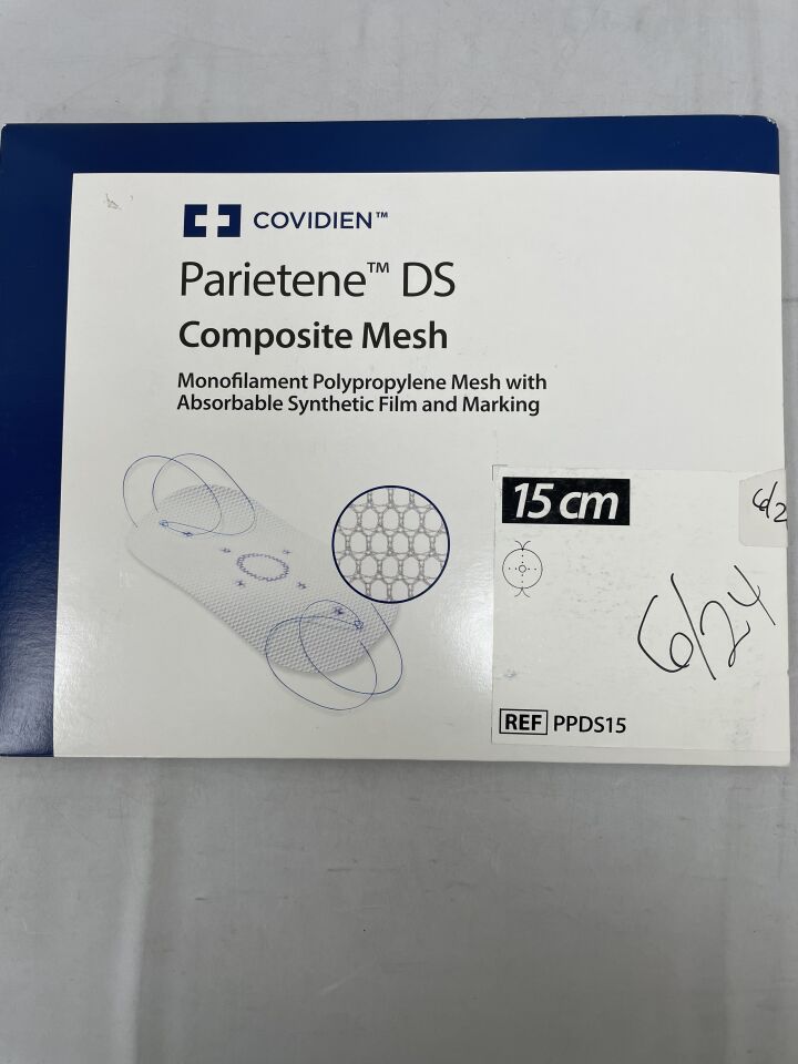 PPDS15 - COVIDIEN - Parietene DS Polypropylene Composite Mesh, 15 cm dia., White, (BX/1) - ( Expiry Date: 2024-06-30 )
