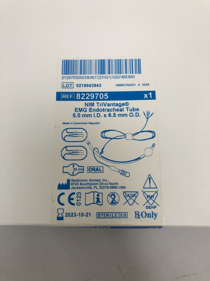 8229705 - MEDTRONIC - NIM TriVantage Endotracheal Tube: 5mm x 6.5mm
, () - ( Expiry Date: 2023-10-21 )
