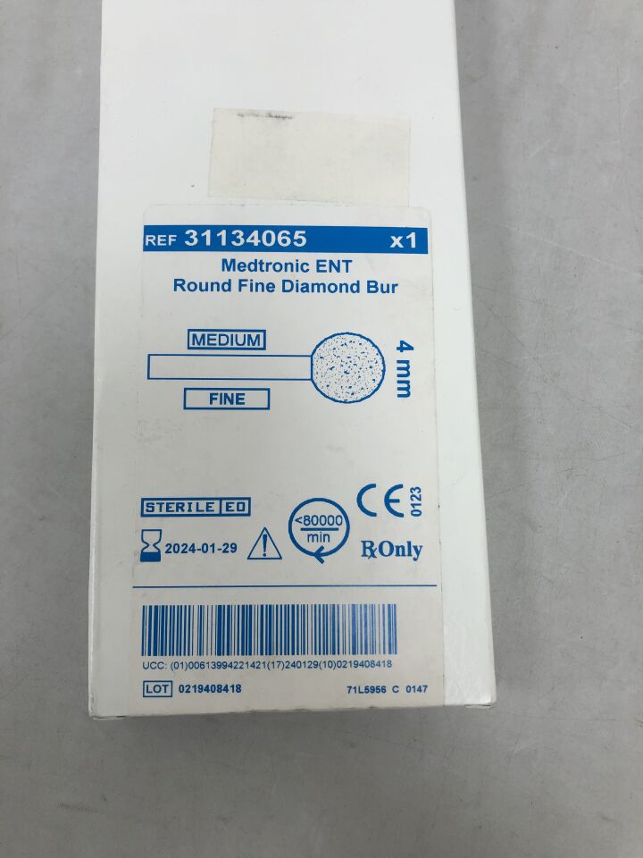 31134065 - MEDTRONIC - ENT Round Fine Diamond Bur, 4mm, (BX/1) - ( Expiry Date: 2024-01-29 )
