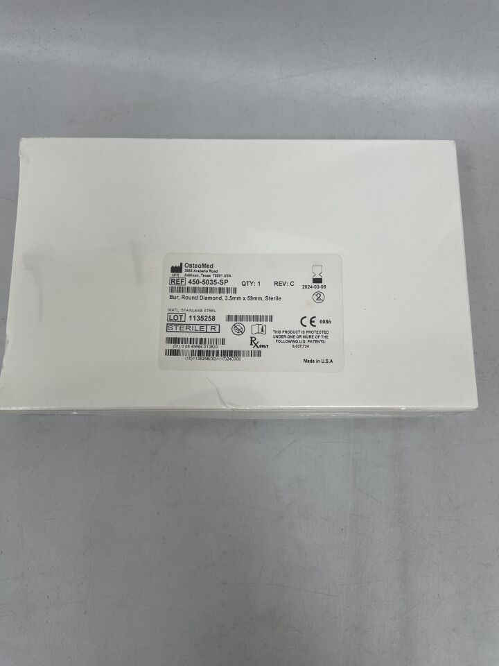 450-5035-SP - OSTEOMED - Round Bur, 3.5mm x 59mm, (BX/1) - ( Expiry Date: 2024-03-09 )