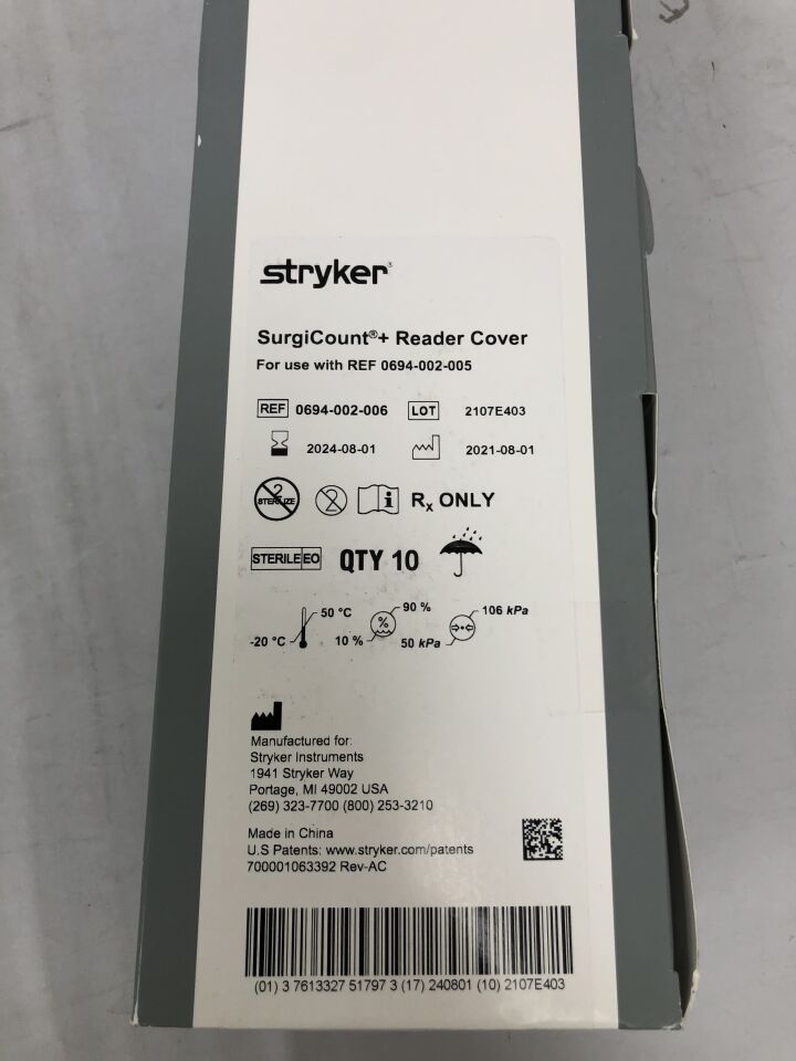 0694-002-006 - STRYKER - SurgiCount Reader Cover, () - ( Expiry Date: 2024-08-01 )