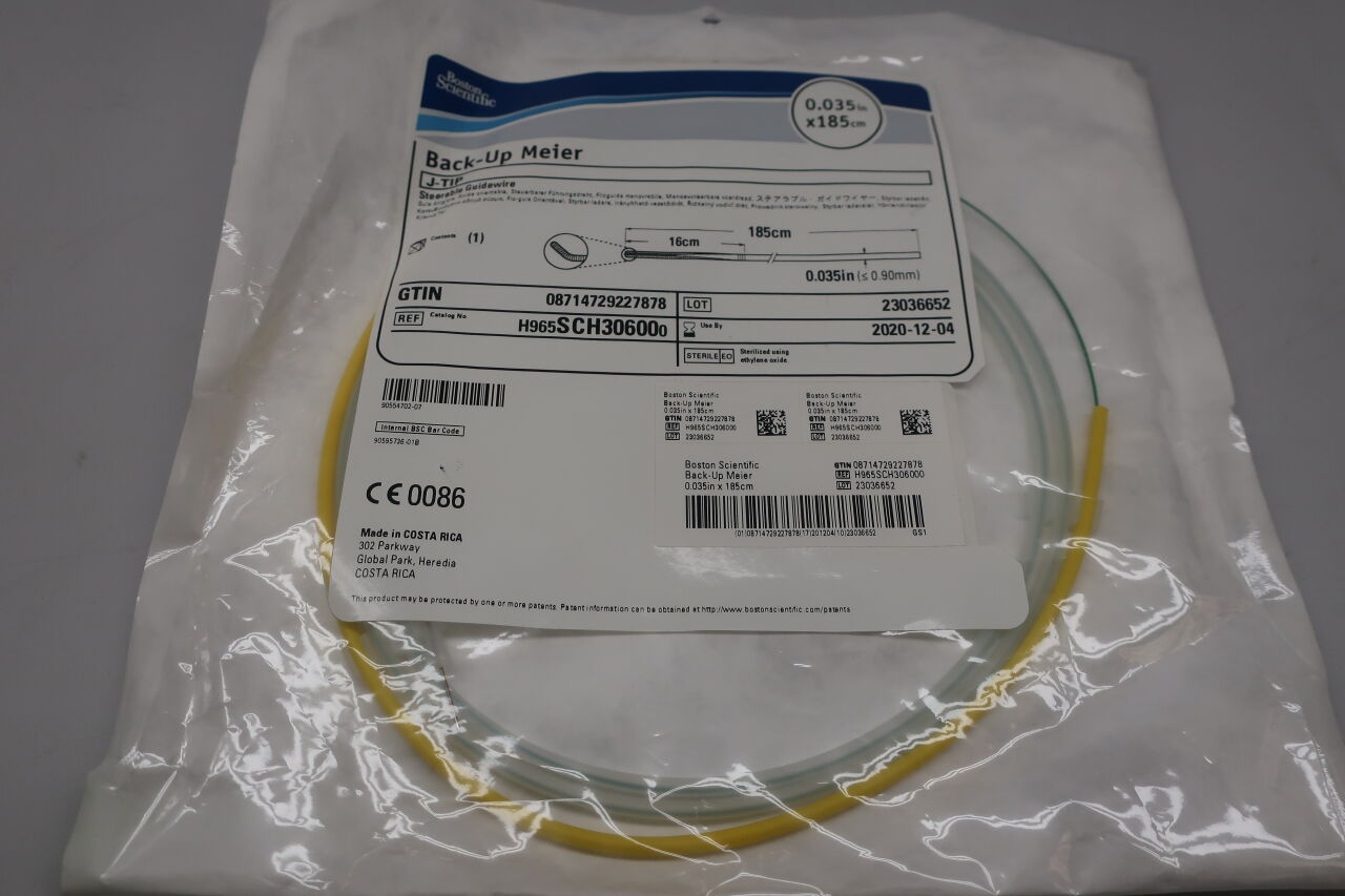 SCH30600 - BOSTON SCIENTIFIC - Meier PTFE Coated J Tip Guidewire, 185 cm Length, (BX/1) - ( Expiry Date: 2023-08-11 )