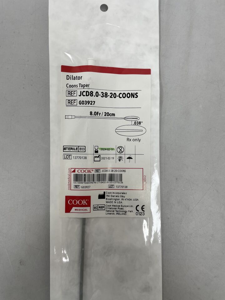G03927 - COOK - Dilator, Coons Taper 8F, (EA) - ( Expiry Date: 2024-02-19 )