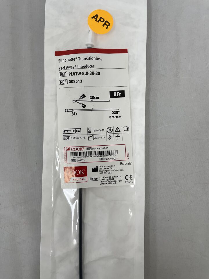 G08513 - COOK - Silhouette Transitionless Peel-Away Introducer 8F x 30cm, (EA) - ( Expiry Date: 2024-04-29 )