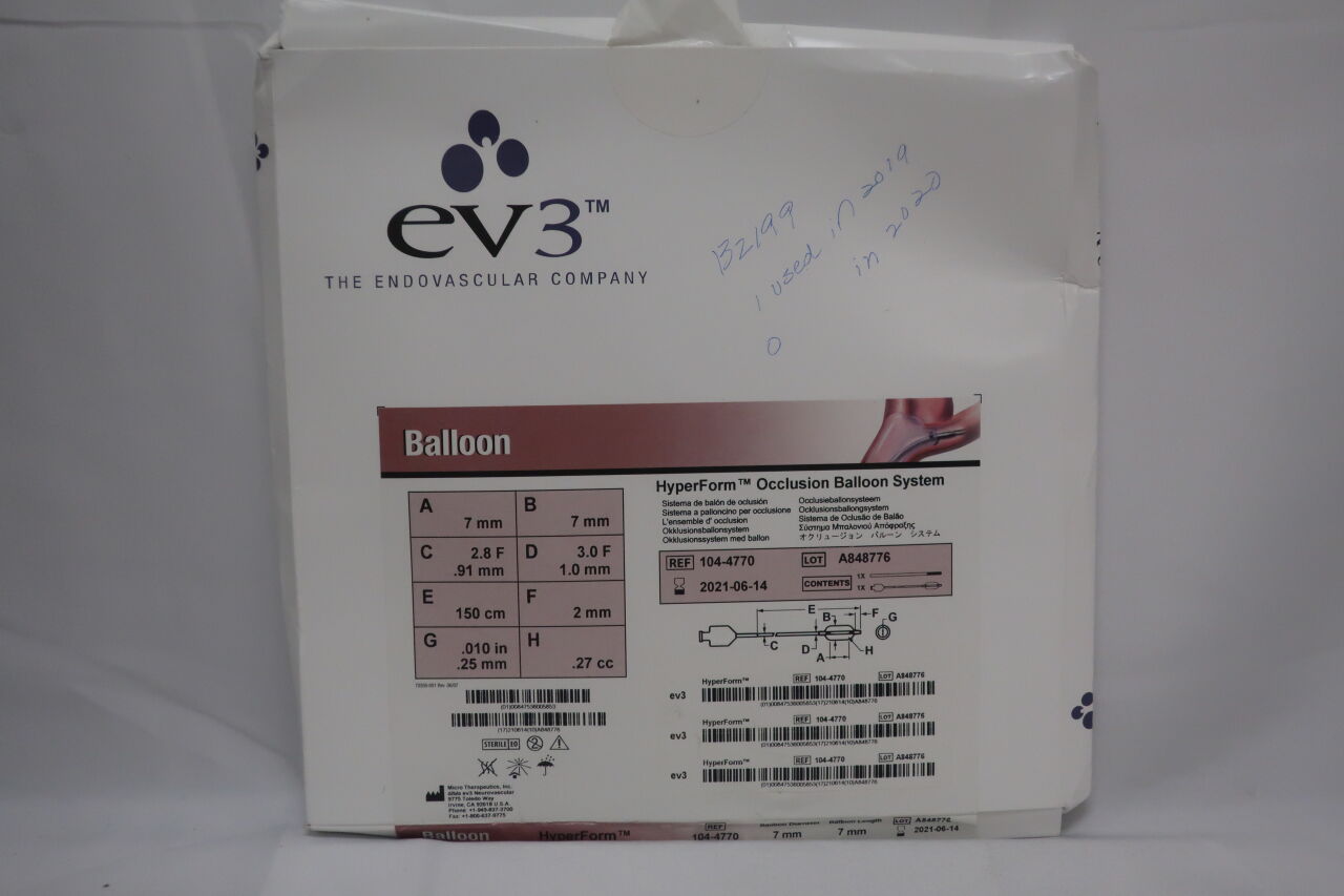 104-4770 - EV3 - HyperForm Occlusion Balloon System, 7mm x 7mm, (BX/1) - ( Expiry Date: 2024-02-14 )