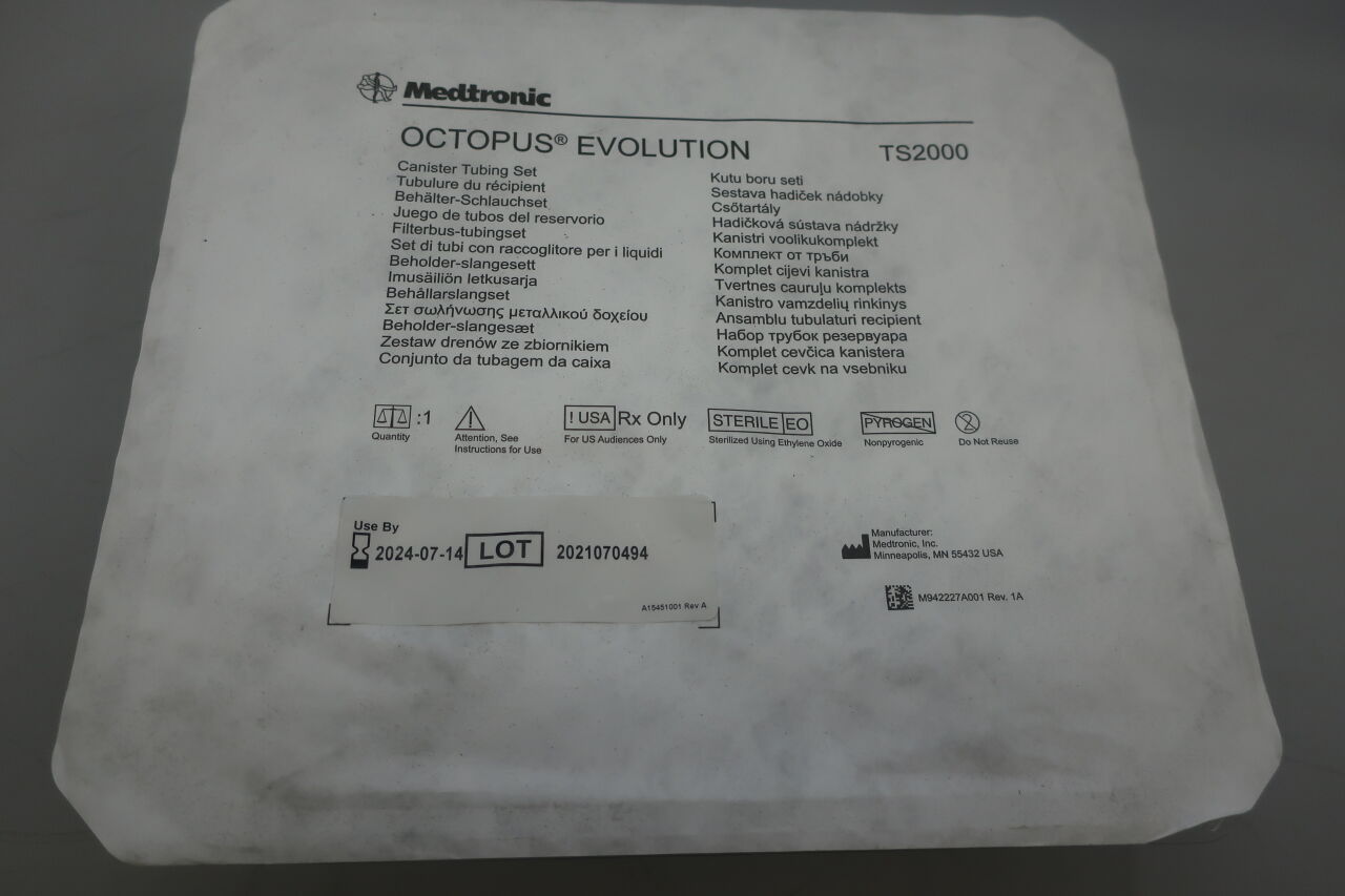 TS2000 - MEDTRONIC - Octopus Evolution Canister Tubing Set (Part of Kit), () - ( Expiry Date: 2024-08-04 )