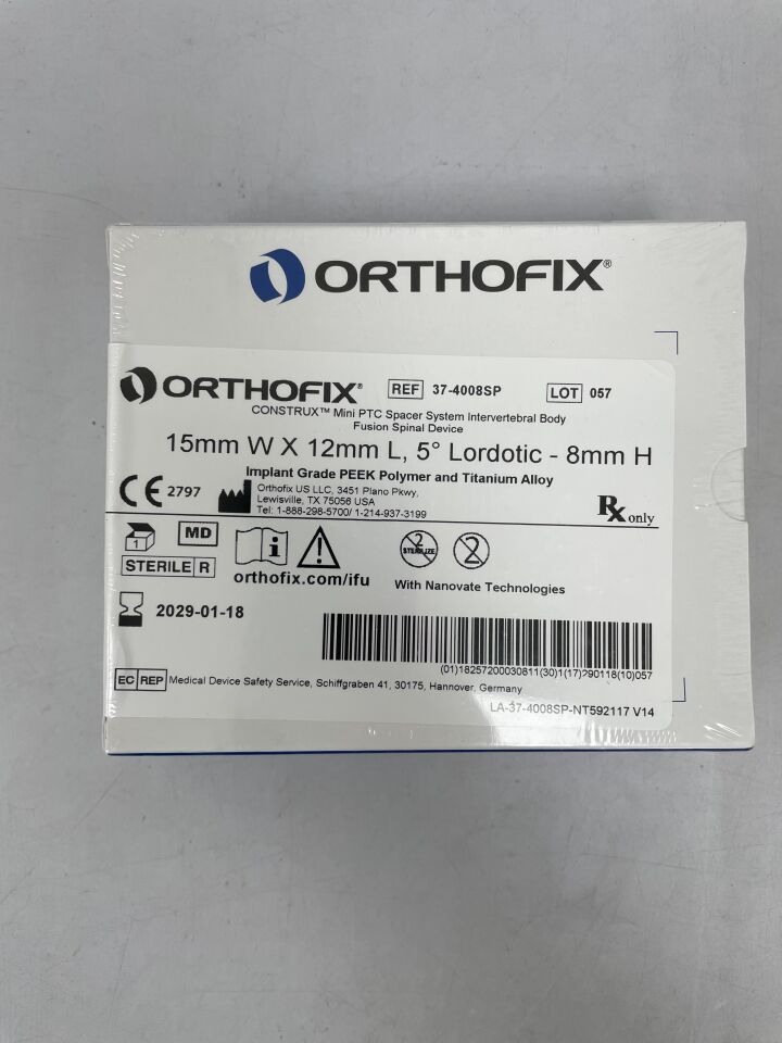 37-4008SP - ORTHOFIX - CONSTRUX Mini PTC Spacer System Interverebral Body Fusion Spinal Device, 15 x 12 mm , ( BX/1 ) - ( Expiry Date : 2029-01-18 )