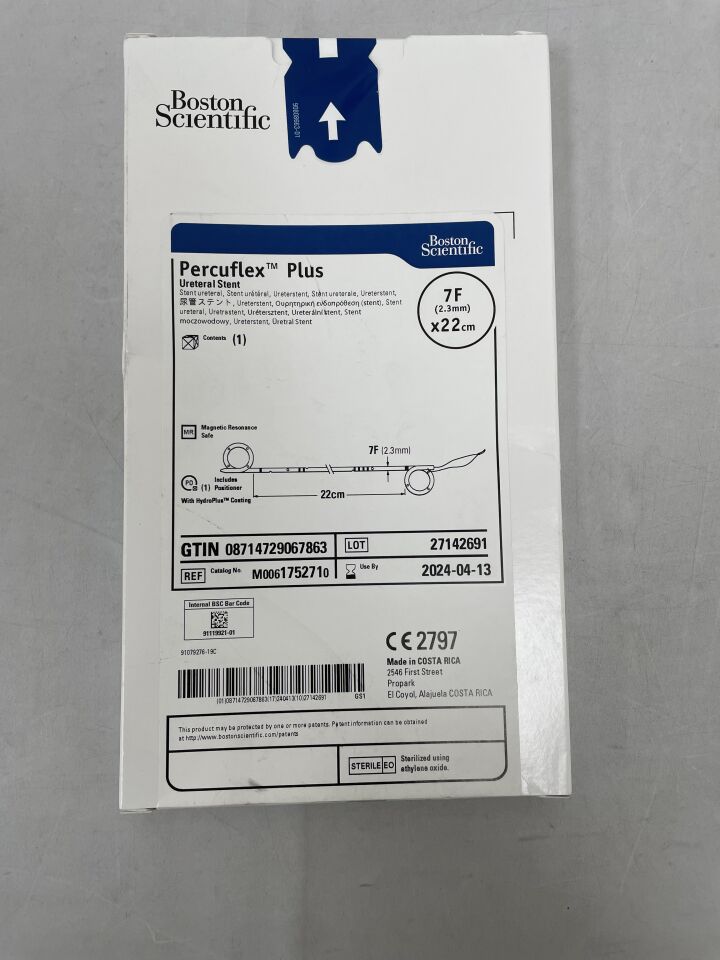 175271 - BOSTON SCIENTIFIC - percuflex plus ureteral stent 7fr with hydro plus coating, (BX/1) - ( Expiry Date: 2024-04-13 )