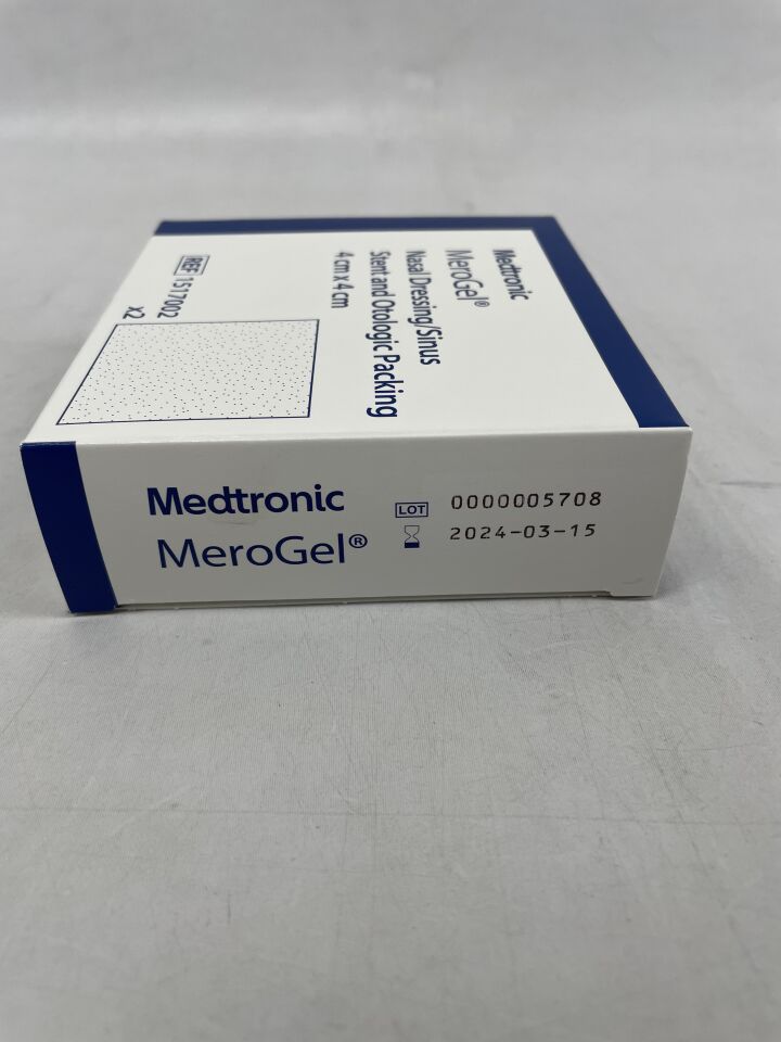 1517002 - MEDTRONIC - Merogel Nasal Dressing/Sinus Stent and Otologic Packing, 4x4cm, (BX/2) - ( Expiry Date: 2023-12-18 )