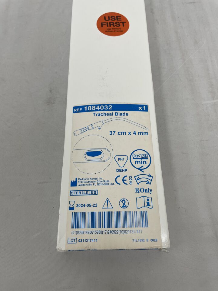 1884032 - MEDTRONIC - 4mm Tracheal Blade w/Tubing, 37cm, () - ( Expiry Date: 2024-05-22 )