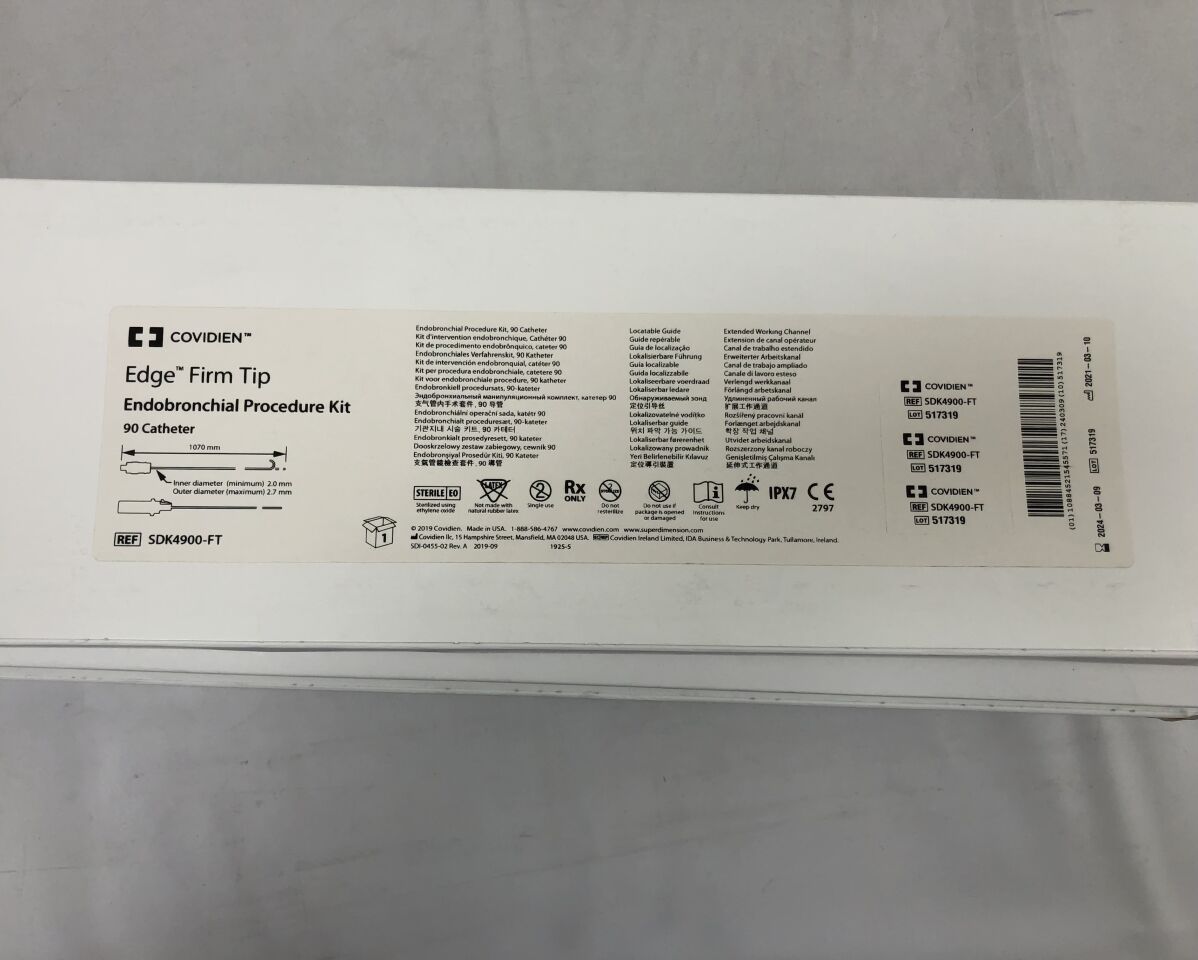 SDK4900-FT - COVIDIEN - SuperDimension Edge Endobronchial Procedure Kit, 90° Firm Tip (No Box), (BX/1) - ( Expiry Date: 2024-05-12 )