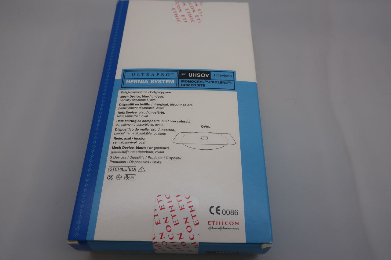UHSOV - ETHICON - ULTRAPRO Monocryl Prolene Composite Hernia System Mesh Device, Oval, Blue/Undyed, () - ( Expiry Date: 2024-05-31 )