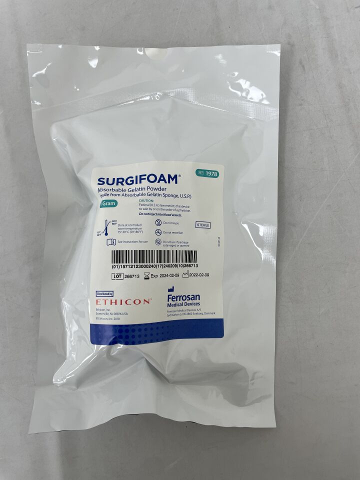 1978 - ETHICON - Surgifoam Absorbable Gelatin Powder, 1g
, () - ( Expiry Date: 2024-02-09 )