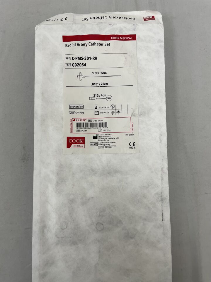 G02054 - COOK - Arterial Pressure Monitoring Set 3F x 5cm, (EA) - ( Expiry Date: 2024-04-26 )