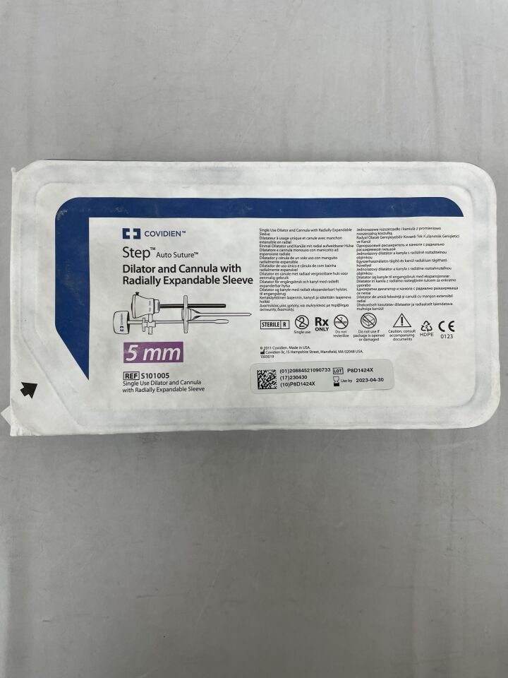 S101005 - COVIDIEN - Step Standard Bladeless Trocar with Cannula, Dilator with Radially Expandable Sleeve, 5 mm Size, (EA) - ( Expiry Date: 2023-04-30 )