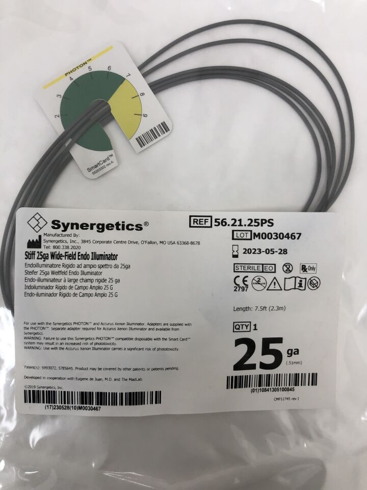 56.21.25PS - SYNERGETICS - Stiff 25ga Wide-Field Endo Illuminator, 7.5ft Length, (EA) - ( Expiry Date: 2023-05-28 )
