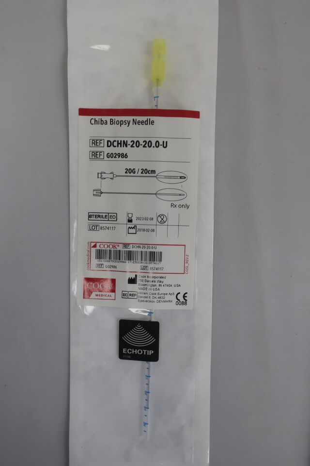 G02986 - COOK - Echo Tip Cannula Chiba Biopsy Needle, 20G, 20 cm Length, (EA) - ( Expiry Date: 2023-10-24 )