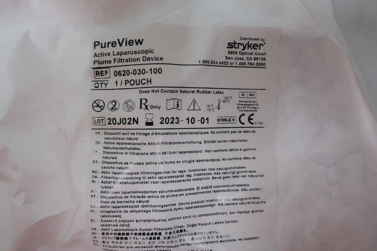 0620-030-100REP - STRYKER - Conmed PureView Active Laparoscopic Plume Filtration Device, (EA) - ( Expiry Date: 2024-02-09 )