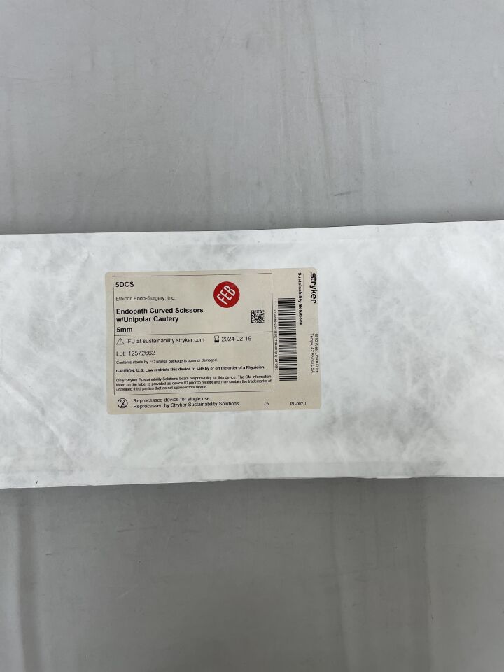 5DCSREP - STRYKER - ETHICON Endopath Curved Scissors with Monopolar Cautery, 5 mm dia., () - ( Expiry Date: 2024-02-19 )