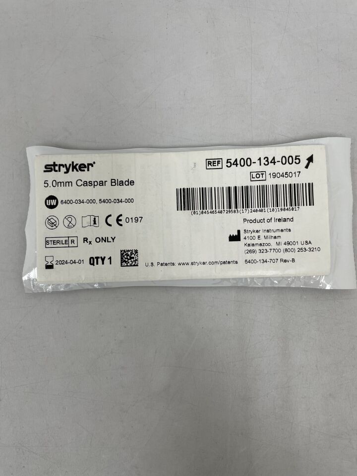 5400-134-005 - STRYKER - core caspar blade 5.0mm, (EA) - ( Expiry Date: 2024-04-01 )
