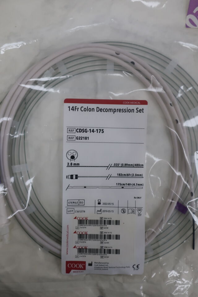 G22181 - COOK - Colon Decompression Set - CDSG-14-175 - 14Fr x 175cm, () - ( Expiry Date: 2024-04-27 )