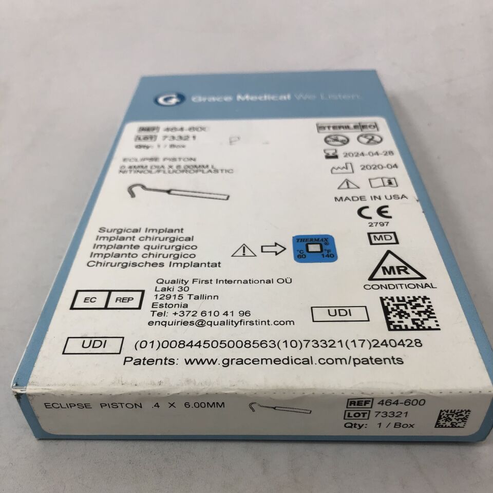 464-600 - GRACE MEDICAL - eclipse piston 0.4mm dia x 6.00mm l nitinol/fluoroplastic, (BX/1) - ( Expiry Date: 2024-04-28 )