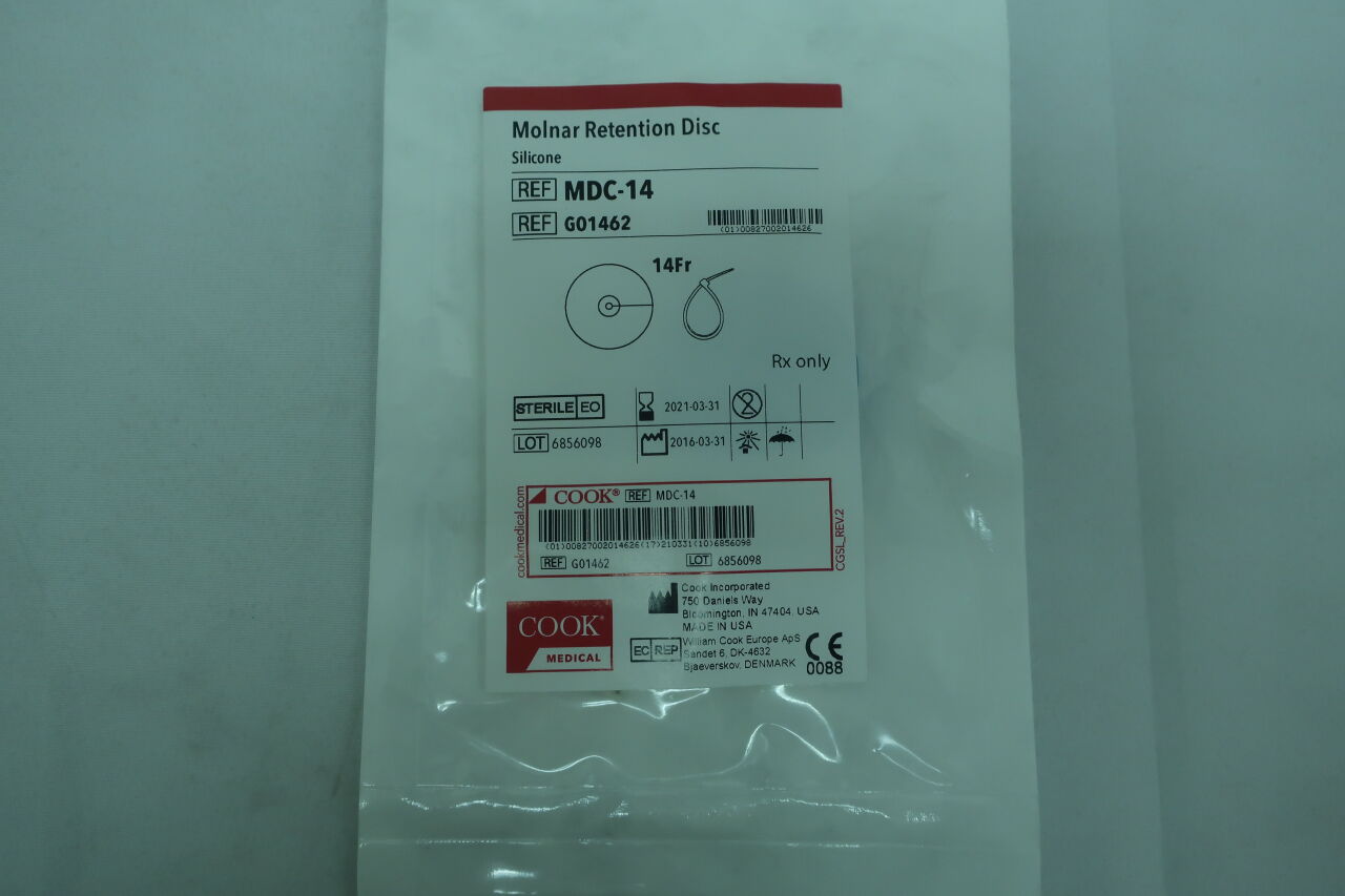 G01462 - COOK - Silicone Molnar Retention Disc, 14 Fr Accepts Catheter, (EA) - ( Expiry Date: 2024-06-26 )